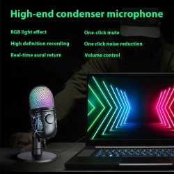 Microphone Gaming de bureau USB à condensateur