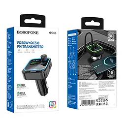 Emetteur FM Bluetooth + chargeur AUTO PD type-c et USB QC3.0 20W Borofone BC53