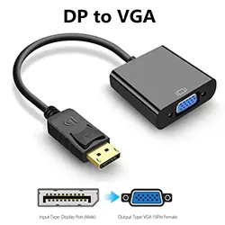 Adaptateur Convertisseur Displayport DP mâle vers VGA femelle 1080p - Noir
