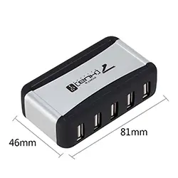 HUB répartiteur USB 2.0 7 ports avec alimentation et support Vertical