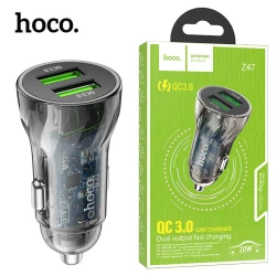 Chargeur Allume-Cigare rapide AUTO HOCO Z47 Double ports USB QC3.0 20W