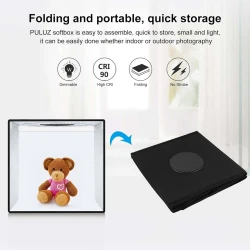 SOFTBOX Boîte à lumière PULUZ Lightbox 160 LED pour prise de vue studio 40cm x 40cm avec 12 Fonds Inclus