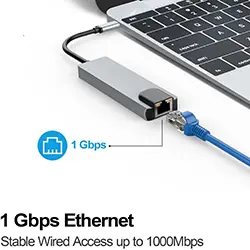 Adaptateur HUB 5 en 1 USB-C to HDMI + RJ45 + Type-C + 2 * USB 3.0