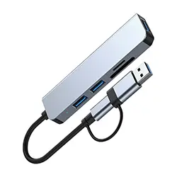 HUB 5 en 1 USB type-C USB 3.0 vers to 1 x USB 3.0  + 2 x USB 2.0 + Micro sd / SD