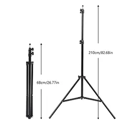 Trepied Support 2.1m Universel avec tête à vis 1/4 pour caméra, Lampe, Flash, appareil photo, Niveau laser