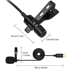Microphone Cravate chemise Levalier enregistrement Micro audio filaire USB type-c 1.5m UN-203