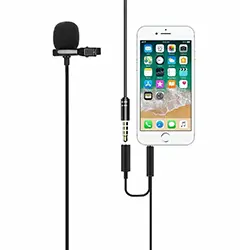 Microphone Lavalier Cravate AUX Audio 3.5mm JH-043-A 1.5m avec pochette
