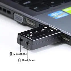 Carte son Adaptateur Audio externe USB vers Jack 3.5mm Virtual 3D 7.1