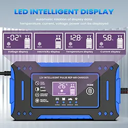 Chargeur rapide de batterie de voiture LCD, réparation SnapPulse, acide de plomb AGM 12v 6A