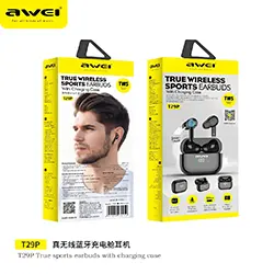 Ecouteur Earbuds sans-fil bluetooth 5.0 AWEI TWS T29P Étanche IPX6 Sport Avec Ecran Led