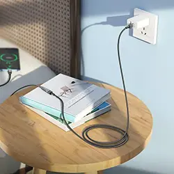 Rallonge Type-c mâle to Type-c Femelle HOCO U107 3A 1.2m pour charge et transfert de données