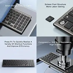 Clavier sans-fil 2.4Ghz YESIDO KB10 Portable Pour Windows / Mac / Linux