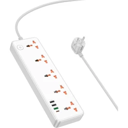 Multiprise rallonge universelle Chargeur HOCO AC14A 5 Prise 2500W + 3 USB QC3.0 + 1 Type-C PD 30W