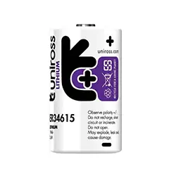 Pile rechargeable lithium UNIROSS ER34615 3.6V 19Ah UER34615