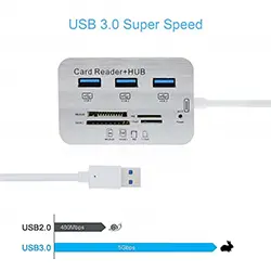 HUB USB 3.0 vers 3 * USB 3.0 + Lecteur carte SD + Micro SD + T-Flash + M2