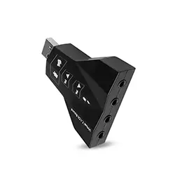 Carte son externe USB 7.1 3D double sortie Casque, Microphone, Jack 3.5mm pour ordinateur portable, PC, PS4