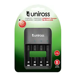 Chargeur de pile UNIROSS COMPACT AA / AAA By Micro USB UCU003