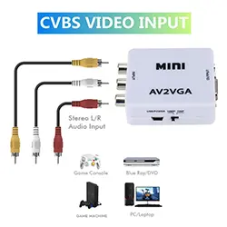 Adaptateur Convertisseur RCA Composite CVBS AV To vers VGA HD AV2VGA 1080P