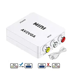 Adaptateur Convertisseur RCA Composite CVBS AV To vers VGA HD AV2VGA 1080P