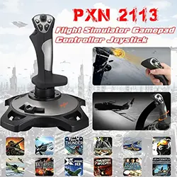 Joystick Manette de jeu pour simulateur de vol PXN 2113 Pro avec Vibration pour PC
