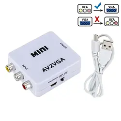 Adaptateur Convertisseur RCA Composite CVBS AV To vers VGA HD AV2VGA 1080P
