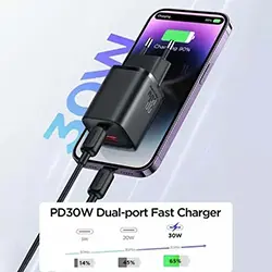 Chargeur Joyroom JR-TCF08EU Speed ​​Series 30W PD/QC/AFC/FCP double port USB-C PD USB-A