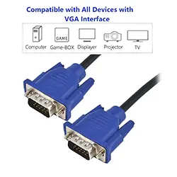 Câble VGA mâle vers mâle 1080p FULL HD pour ordinateur portable, projecteur HDTV 1.5m 3m 5m 10m