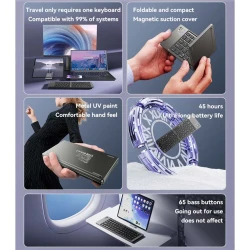 YESIDO KB27 Clavier Portable sans-fil Bluetooth 5.0 Pliable Rechargeable Pour ANDROID IOS PC