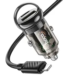 Chargeur AUTO 30W Type-c PD + USB QC3.0 HOCO Z53A + Cable USB-C Vers Lightning Iphone 1m