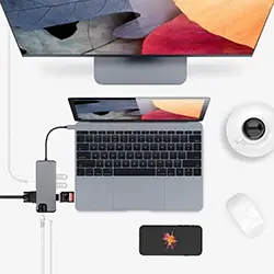 Adaptateur HUB 8 en 1 USB-C to HDMI + RJ45 + Type-C + SD CARD + 2 * USB 3.0 + HDMI + VGA