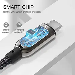 Câble USB-A Vers USB-C Type-c de Données et Charge 66W 5A avec affichage Puissance LED 1.2m YESIDO CA85