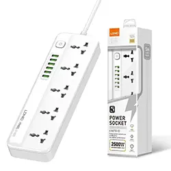 Multiprise Rallonge universelle LDNIO SC5614 5 Prise + 6 USB 2500W 2m