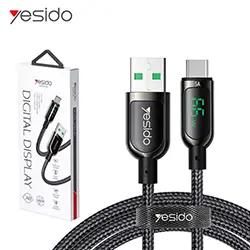 Câble USB-A Vers USB-C Type-c de Données et Charge 66W 5A avec affichage Puissance LED 1.2m YESIDO CA85
