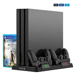 Support Docking Vertical pour PS4 P4 Pro PS4 SLIM Station de charge pour manette PS4 avec ventilateur de refroidissement