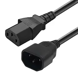 Câble d'alimentation Onduleur UPS 3x1mm² IEC320 C13 femelle vers C14 mâle 250V 10A 1.2m