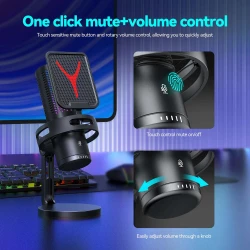Yanmai GM7 Microphone Gaming USB RGB pour pour PC/Mac/PS4/PS5