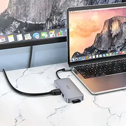 HUB 8 en 1 HOCO HB32 PD100W Type-c USB-C to HDMI + RJ45 + SD/TF + 1 * USB 3.0 + 2 * USB 2.0 + Type-c PD