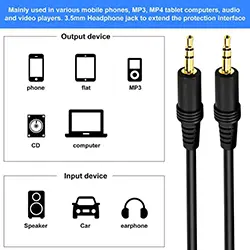 Câble extension Audio AUX Jack 3.5 mâle à mâle pour écouteurs Casque stéréo 1.5m 3m 5m
