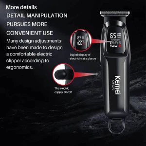 Kemei KM-2273 Tondeuse sans-fil Rechargeable 270min Autonomie & Écran LED pour Barbe & Cheveux