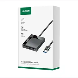 Lecteur de carte mémoire Ugreen 4 en 1 USB 3.0 Micro SD SD TF CF MS Carte Compact Flash pour Ordinateur PC OTG