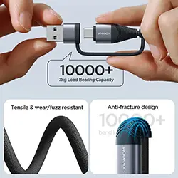 Câble Adaptateur 4 en 1 USB-A/Type-C vers Lightning/Type-C Joyroom SA37-2T2 charge et données 60W