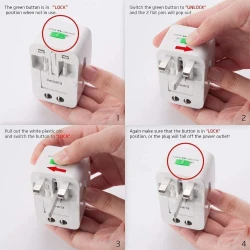 Prise Adaptateur Universel de Voyage EU UK US AU