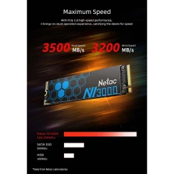 Netac NV3000 SSD Interne M.2 NVME 2280 500GB