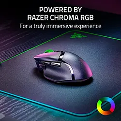 Souris sans fil 2.4ghz et Bluetooth gaming Razer Basilisk V3 X Hyperspeed 9 boutons Noir et Vert