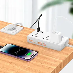 Multiprise Rallonge Multifonction 3 x Prise + 3 x USB QC3.0 + 1 x Type-C PD 30W HOCO AC8A