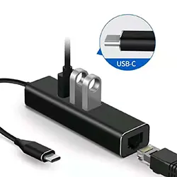 Adaptateur ethernet Gigabit HUB type-c USB-C vers to RJ45 + 3 x USB 3.0