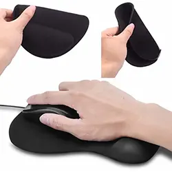 Tapis de souris antidérapant ergonomique avec repose poignet en gel réduit la Fatigue des mains 23 x 19cm - Violet