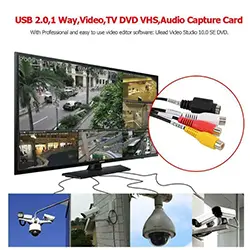 Adaptateur convertisseur USB 2.0 Pro Easycap pour vidéo TV DVD VHS pour PC, caméra de vidéo surveillance