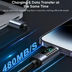 Cable de charge USB-A vers lightning iphone Joyroom S-AL012A16 2.4A LED Display 1.2m