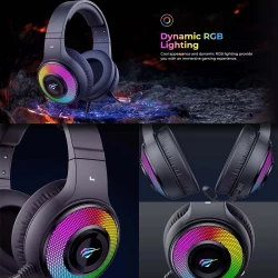 HAVIT H2042D Casque Gaming Filaire AUX 3.5mm Jack RGB avec Microphone
